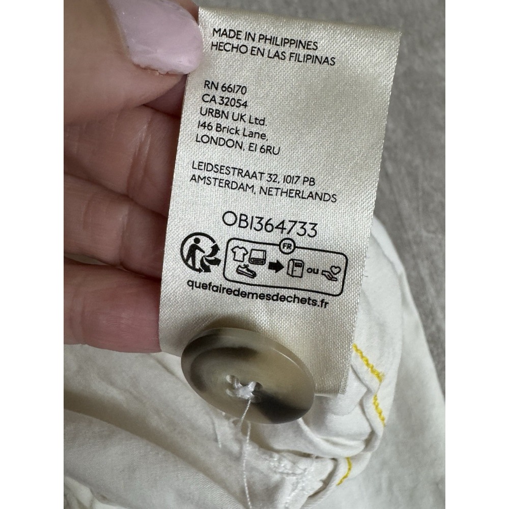 Maeve Linen Blend Colette Pants White Wide Leg Cropped High Rise 32 Classic - Picture 8 of 13